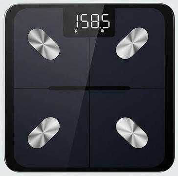 CareBox GLP-1 Smart Scale, black glass with four electrodes